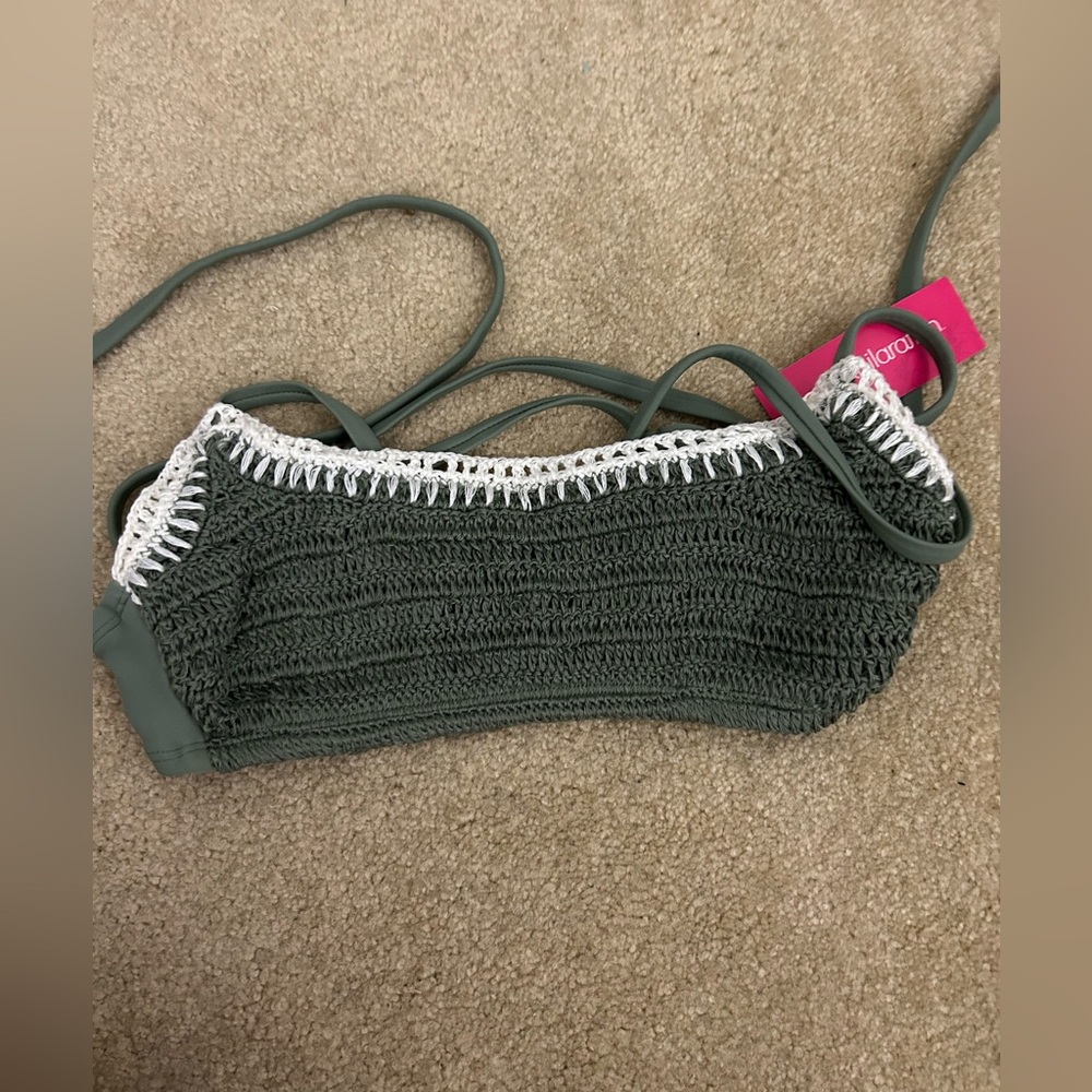 Target Crochet Bralette Bikini Top in Sage Green